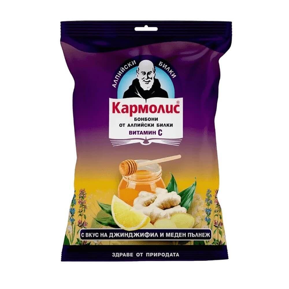 БОНБОНИ КАРМОЛИС С ДЖИНДЖИФИЛ 75ГР | CARMOLIS CANDY WITH GINGERFILL 75 GR
