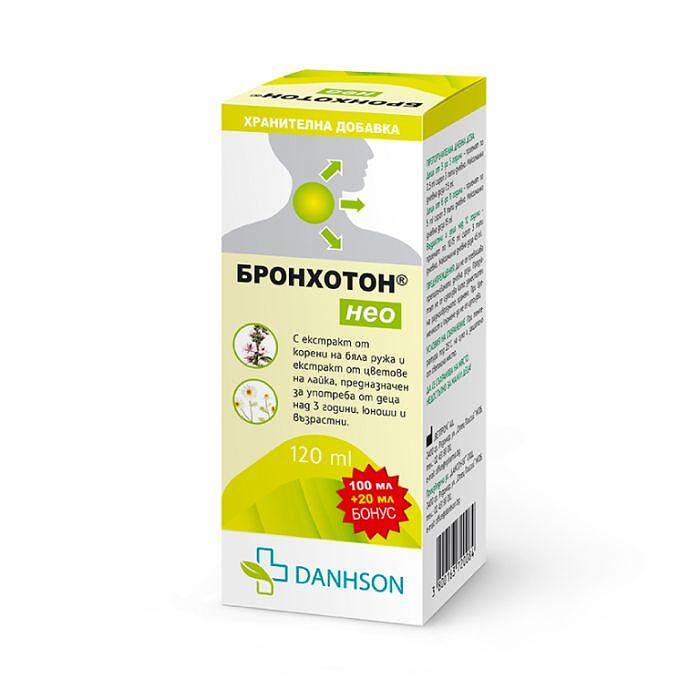 БРОНХОТОН НЕО (БЯЛА РУЖА И ЛАЙКА) СИРОП 120МЛ | BRONHOTON NEO (WHITE ROSE AND CHAMOMILE) SYRUP 120ML
