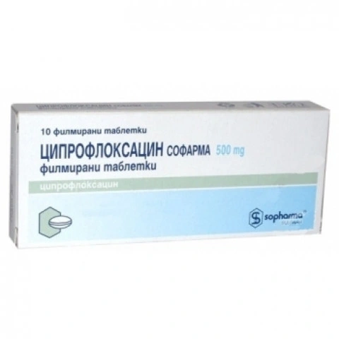ЦИПРОФЛОКСАЦИН ТАБЛ. 500МГ Х 10 СФ | CIPROFLOXACIN tab. 500 MG X 10 SF