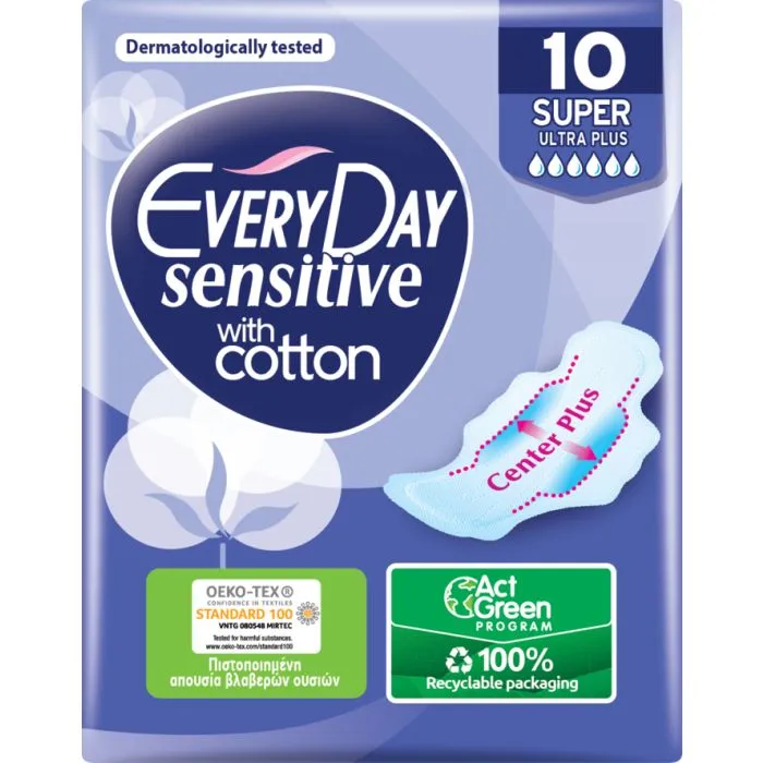 ЕВРИДЕЙ ДАМСКИ ПРЕВРЪЗКИ СЕНСИТИВ УЛТР+СУП.Х 10 | EVERYDAY WOMEN'S PADS SENSITIVE ULTRA+SUP.X 10