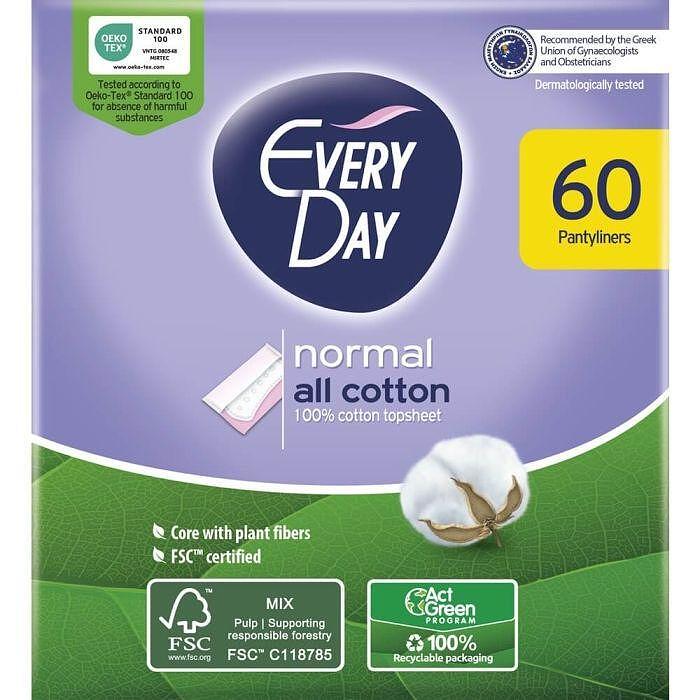 Евридей ежедневни дамски превръзки котън х 60 | Everyday sanitary napkins cotton x 60