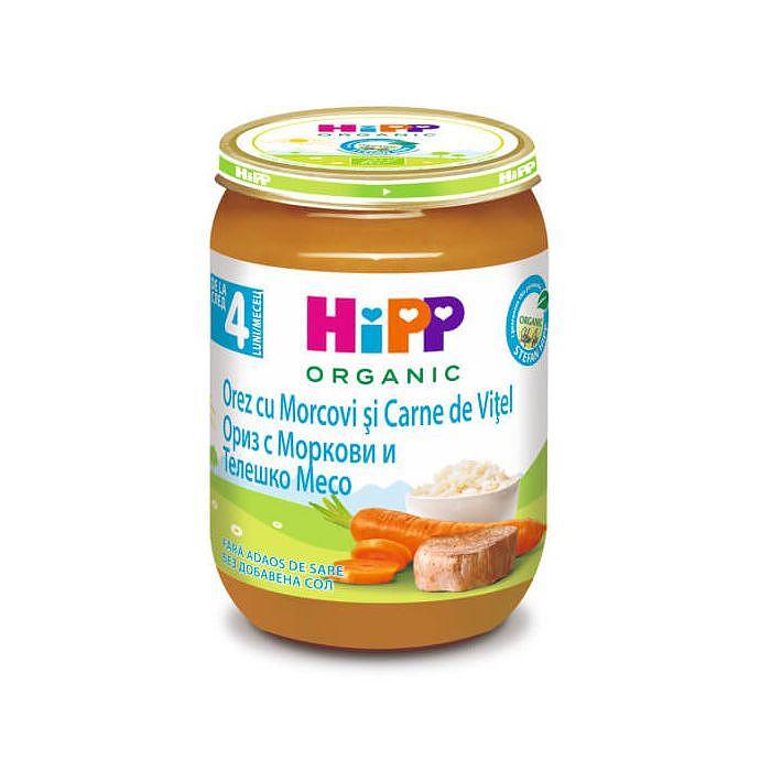 ХИП ПЮРЕ ОРИЗ С МОРКОВИ И ТЕЛЕШКО 190Г 06143 | HIPP PUREE RICE WITH CARROTS AND BEEF 190G 06143
