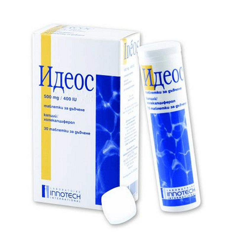 ИДЕОС 500МГ/400IU ДЪВЧАЩИ ТАБЛ. Х 30 | IDEOS 500MG/400IU CHEWABLE tab.. X 30