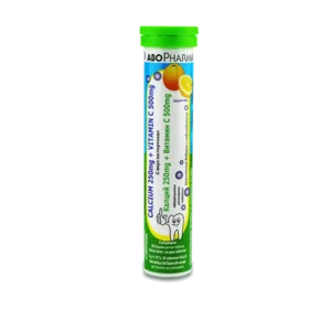 Калций 250мг + витамин С 500мг ефервесцентни таблетки х20 Abopharma | Calcium 250mg + vitamin C 500mg effervescent tab. x20 Abopharma
