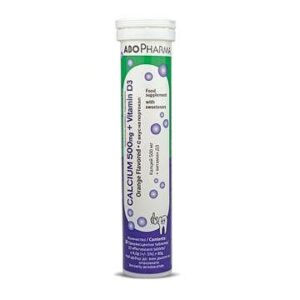 Калций 500мг + витамин D3 таблетки ефервесцентни  х20 Abopharma | Calcium 500mg + vitamin D3 effervescent tab. x20 Abopharma