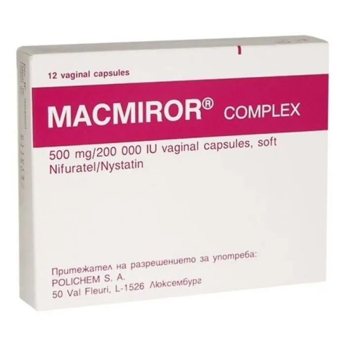 МАКМИРОР КОМПЛЕКС ВАГ.ОВ. 500МГ/200000IU/Г Х 12 | MACMIROR COMPLEX VAG.OV. 500MG/200000IU/G X 12