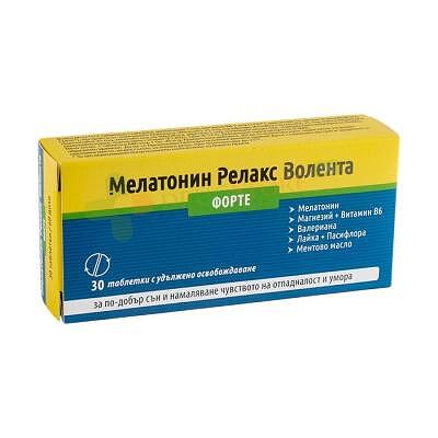 МЕЛАТОНИН РЕЛАКС ВОЛЕНТА ФОРТЕ тбл.х30 | MELATONIN RELAX VOLENTA FORTE tablet x30