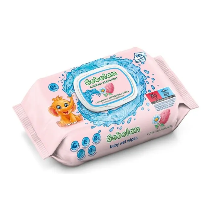 МОКРИ КЪРПИ БЕБЕЛАН СМРАДЛИКА +ЛАЙКА Х 80 БР. | BABY WET TOWELS SUMMER + CHAMOMY X 80 PCS.
