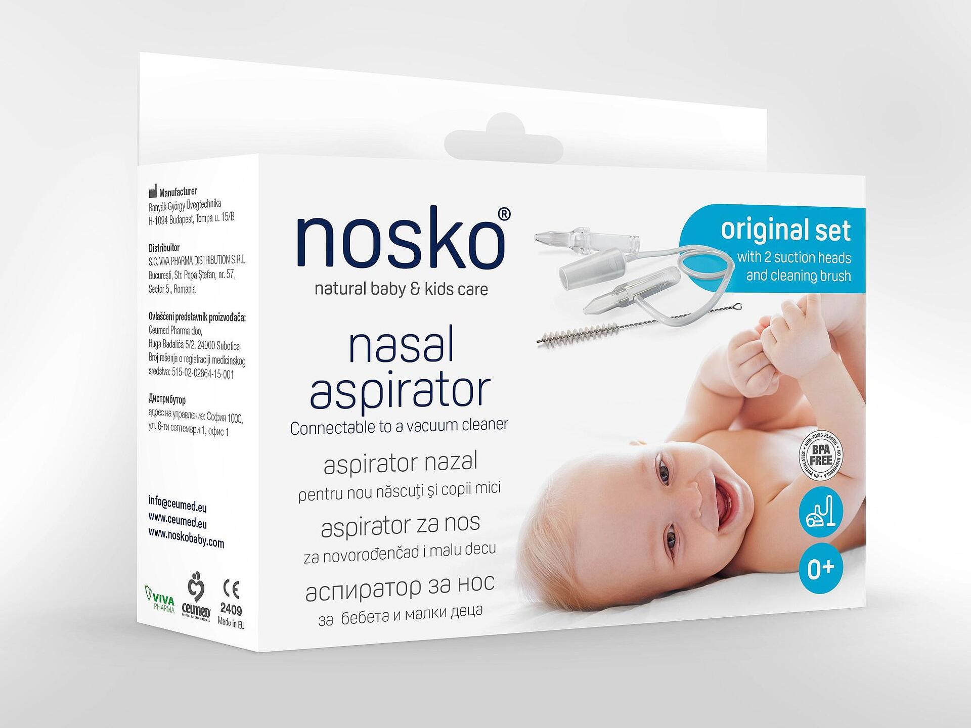 НОСКО BABY SET АСПИРАТОР ЗА НОС + ЧЕТКА | NOSE BABY SET NOSE ASpirator + BRUSH