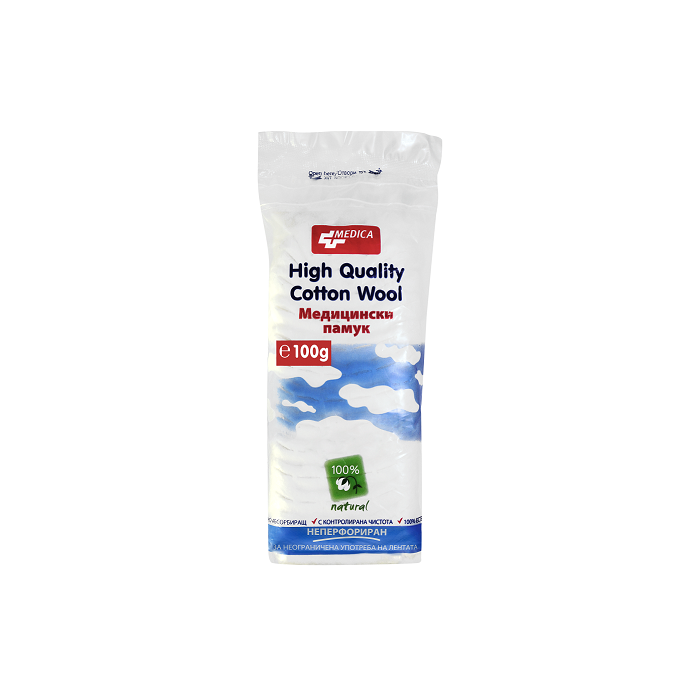 ПАМУК МЕДИЦИНСКИ 100ГР МЕДИКА | MEDICAL COTTON 100G MEDICA