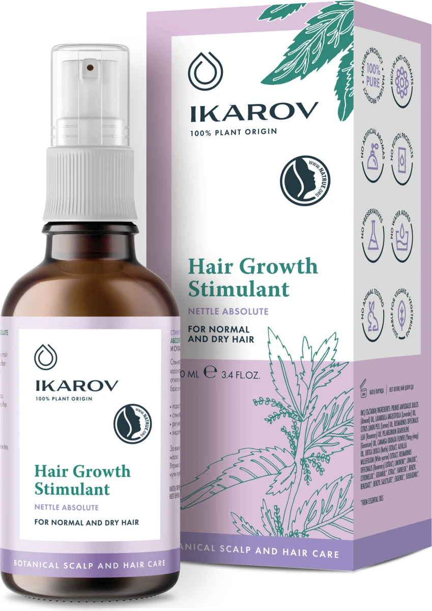 СТИМУЛАНТ ЗА КОСА С КОПРИВА 100МЛ ИКАРОВ | HAIR STIMULANT WITH NETTLE 100ML IKAROV