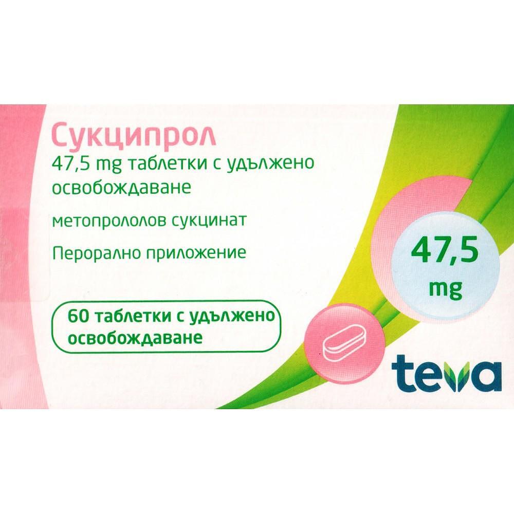 СУКЦИПРОЛ ТАБЛ. 47.5МГ Х 60 | SUCCIPROL tab. 47.5MG X 60