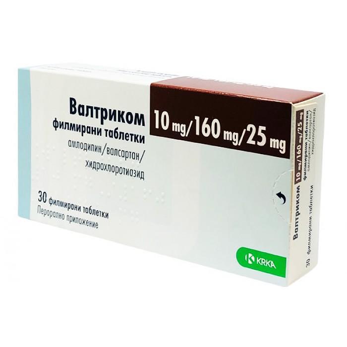 ВАЛТРИКОМ ТАБЛ. 10МГ/160МГ/25МГ Х 30 | VALTRICOM BOARD. 10MG/160MG/25MG X 30