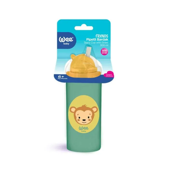WEE BABY FRIENDS ЧАША СЪС СЛАМКА 300МЛ. 6+М. | WEE BABY FRIENDS CUP WITH STRAW 300ML. 6+M.
